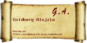 Goldberg Alojzia névjegykártya